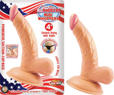 Dildos - All American Mini Whoppers 4” Curved Dong With Balls